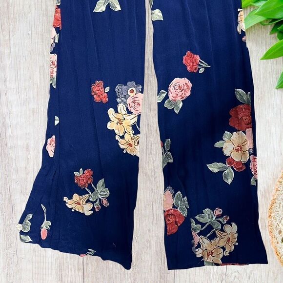 Capulet Womens Jumpsuit Size XS Blue Floral V-Neck Wide Leg‎ Boho Feminine - Picture 4 of 11